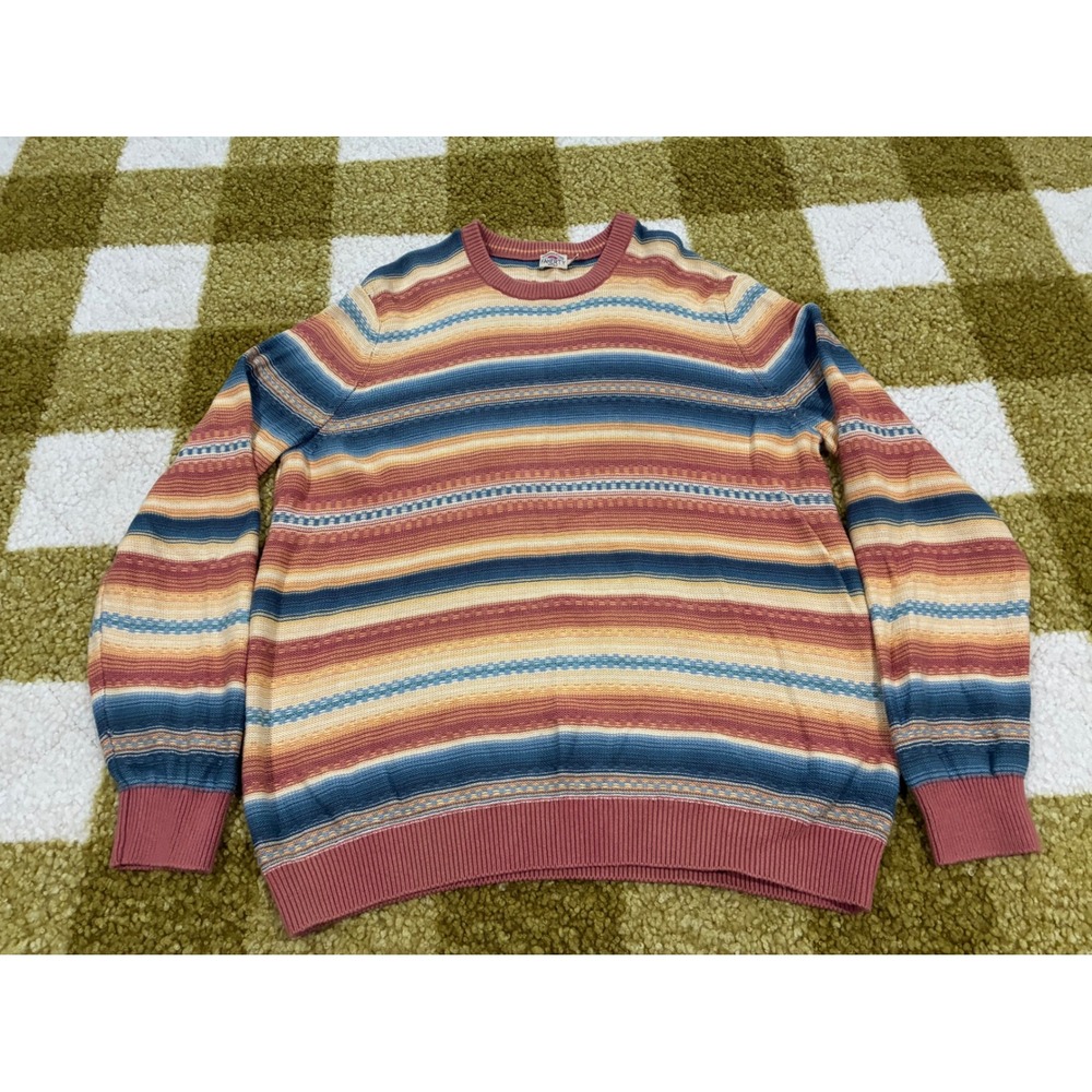 Faherty Brand Mens XXL Organic Cotton Cashmere Striped Crewneck Sweater Multi
